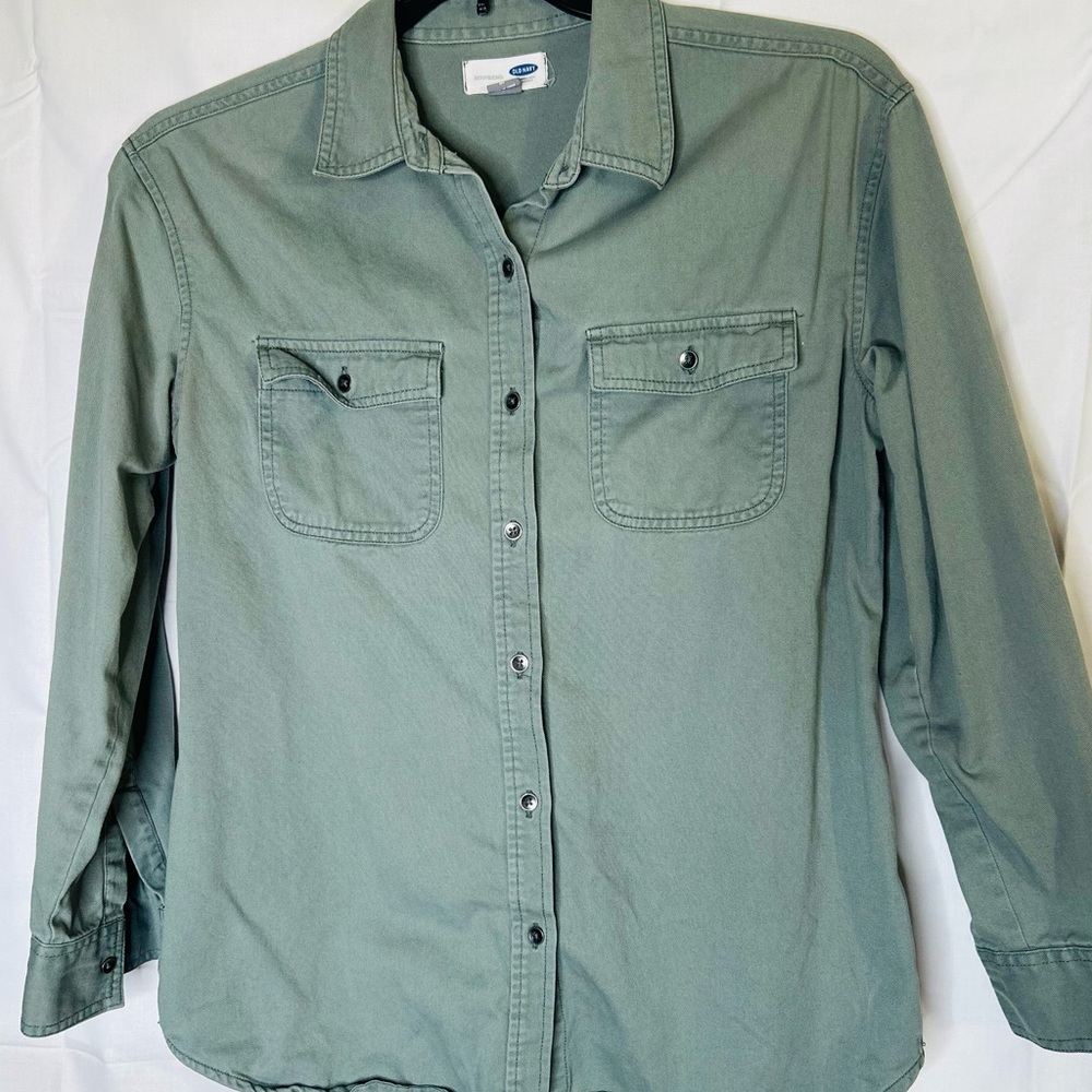 Old Navy Men's Olive Casual Button-Down Shirt